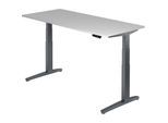 HAMMERBACHER VXBHM19/5/GG elektrisch höhenverstellbarer Schreibtisch 65,0 - 130,0 cm - elektrisch lichtgrau / grafit