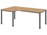 HAMMERBACHER VHS82/R/G höhenverstellbarer Schreibtisch 68,5 - 81 cm eiche / grafit