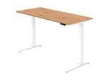 HAMMERBACHER VXBHM19/R/WW elektrisch höhenverstellbarer Schreibtisch 65,0 - 130,0 cm - elektrisch asteiche / weiß