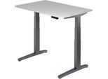HAMMERBACHER VXBHM12/5/GG elektrisch höhenverstellbarer Schreibtisch 65,0 - 130,0 cm - elektrisch lichtgrau / grafit