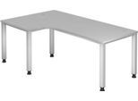 HAMMERBACHER VQS82/5/S höhenverstellbarer Schreibtisch 68,5 - 81 cm lichtgrau / silber