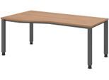 HAMMERBACHER VQS18/N/G höhenverstellbarer Schreibtisch 68,5 - 81 cm nussbaum / grafit