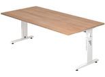 HAMMERBACHER höhenverstellbarer Schreibtisch VOS2E/N/W nussbaum