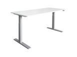 HAMMERBACHER VXMKA19/W/S elektrisch höhenverstellbarer Schreibtisch 70,0 - 120,0 cm - elektrisch weiß / silber