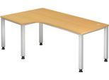 HAMMERBACHER VQS82/6/S höhenverstellbarer Schreibtisch 68,5 - 81 cm buche / silber