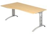 HAMMERBACHER VFS18/3/S höhenverstellbarer Schreibtisch 65 - 85 cm ahorn / silber