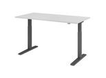 HAMMERBACHER VXMKA16/5/G elektrisch höhenverstellbarer Schreibtisch 70,0 - 120,0 cm - elektrisch lichtgrau / grafit