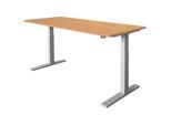 HAMMERBACHER VXMKA19/6/S elektrisch höhenverstellbarer Schreibtisch 70,0 - 120,0 cm - elektrisch Buche / silber