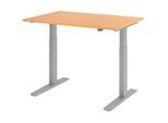 HAMMERBACHER VXMKA12/6/S elektrisch höhenverstellbarer Schreibtisch 70,0 - 120,0 cm - elektrisch Buche / silber