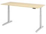 HAMMERBACHER VXBHM19/3/SS elektrisch höhenverstellbarer Schreibtisch 65,0 - 130,0 cm - elektrisch ahorn / silber