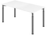 HAMMERBACHER höhenverstellbarer Schreibtisch VYS16/W/G weiß