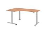 HAMMERBACHER VXDSM82/N/S elektrisch höhenverstellbarer Schreibtisch 63 - 127 cm nussbaum / silber