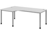 HAMMERBACHER VHS82/5/S höhenverstellbarer Schreibtisch 68,5 - 81 cm grau / silber