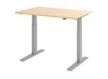 HAMMERBACHER VXMKA12/3/S elektrisch höhenverstellbarer Schreibtisch 70,0 - 120,0 cm - elektrisch ahorn / silber