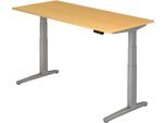 HAMMERBACHER elektrisch höhenverstellbarer Schreibtisch VXBHM19/6/SS buche