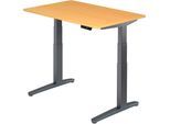HAMMERBACHER VXBHM12/6/GG elektrisch höhenverstellbarer Schreibtisch 65,0 - 130,0 cm - elektrisch Buche / grafit