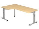 HAMMERBACHER VOS82/3/S höhenverstellbarer Schreibtisch 65 - 85 cm silber / silber