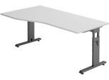 HAMMERBACHER VOS18/5/G höhenverstellbarer Schreibtisch 65 - 85 cm lichtgrau / grafit
