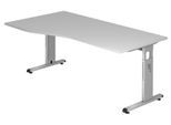 HAMMERBACHER VOS18/5/S höhenverstellbarer Schreibtisch 65 - 85 cm grau / silber