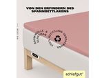 Spannbettlaken SCHLAFGUT "EASY Jersey Elasthan Topper", lila (lila mid), 1 Stk., Jersey, 140-160x200-220 10cm, Jersey, Obermaterial: 95% Baumwolle, 5% Elasthan, Bettlaken, Spannbettlaken, MADE IN GREEN by OEKO-TEX