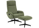 Xora Relaxsesselset, Schwarz, Olivgrün, Metall, Textil, 75x106x74 cm, Liegefunktion, Relaxfunktion, Wohnzimmer, Sessel, Relaxsessel