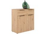 Xora Kommode, Eiche, Kunststoff, 1 Fächer, 2 Schublade(n) Schubladen, 91x93x42 cm, FSC Mix, stehend, Wohnzimmer, Kommoden & Sideboards, Kommoden
