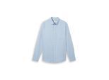 TOM TAILOR Herren Regular Fit Hemd mit Brusttasche, blau, Meliert, Gr. M