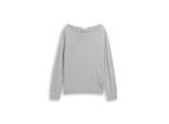 TOM TAILOR Damen Strickpullover mit U-Boot-Ausschnitt, grau, Meliert, Gr. M