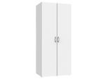 Xora Mehrzweckschrank, Weiß, Holzwerkstoff, 6 Fächer, 80x185x40 cm, BQ - Bündnis für Qualität, Made in Germany, DIN EN ISO 9001, erweiterbar, Waschküche, Mehrzweckschränke
