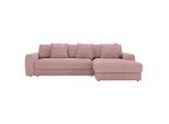 Carryhome Ecksofa, Altrosa, Kunststoff, 4-Sitzer, Füllung: Schaumstoff, Silikon,Schaumstoff, Silikon, Ottomane rechts, L-Form, 302x190 cm, seitenverkehrt erhältlich, Rücken echt, Wohnzimmer, Sofas & Couches, Wohnlandschaften, Ecksofas