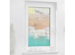Fensterfolie LICHTBLICK ORIGINAL "Fensterfolie selbstklebend, Sichtschutz, The Beach - Türkis Beige", blau (türkis, beige), B:100cm L:180cm, Polyvinylchlorid (PVC), Fensterfolien, Fensterfolie
