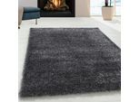 Hochflor-Teppich AYYILDIZ TEPPICHE "BRILLIANT 4200", grau, B:160cm H:50mm L:230cm, Polypropylen (PP), Teppiche, Hochflor-Teppich, Läufer, auch in rund, Langflor, Shaggy, Wohnzimmer