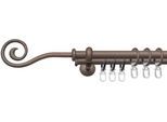 Gardinenstange LIEDECO "Esp Spirale" Gr. 4, braun (rost), L:240cm Ø:16mm, Metall, Gardinenstangen, Gardinenstange, 2-läufig im Fixmass Ø 16 mm