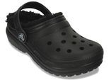Clog CROCS "Classic Lined Clog", Jungen, Gr. 24, schwarz, Croslite™, Basic, Schuhe Clog, Kindergartenschuh, Hausschuh mit kuscheligem Futter