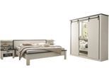 Schlafzimmer-Set HOME AFFAIRE "SHERWOOD", weiß (pinie weiß dekor), B:520cm H:209cm T:213cm, Schlafzimmermöbel-Sets, Liegefläche 180x200cm, Schrank 3-trg. 201cm breit
