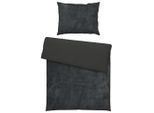 Novel Bettwäsche, Anthrazit, Textil, Uni, 140x200 cm, bügelfrei, pflegeleicht, angenehm wärmend, samtiger Griff, weiche und anschmiegsame Oberfläche, Heimtextilien, Bettwäsche & Leintücher, Bettwäsche