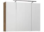Spiegelschrank SAPHIR "3040", braun (eiche struktur braun), B:90cm H:74cm T:20cm, Melamin, Schränke, Spiegelschrank, Breite 90 cm