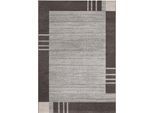 Teppich ANDIAMO "Sant Jordi" Gr. 2, braun (schlamm), B:80cm H:7mm L:150cm, Kunstfaser, Teppiche, Teppich, Kurzflor, modernes Design, mit Bordüre