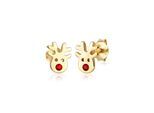 Paar Ohrstecker ELLI "Kinder Rentier Kristallen von Swarovski 925 Sterling Silber", gold, Ohrringe, Damen, onesize,mit Steinen, Silber 925 (Sterlingsilber)