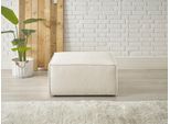 Hocker OTTO HOME "FINNLEY, Polsterhocker in Bouclé, Struktur fein u. Mega Cord verfügbar", weiß, B:80cm H:42cm T:80cm, Bezugstoff aus 90% recyeltem Material ;Aqua Clean ;Gramatur 580g/qm +/- 5%, Hocker, Hocker, passend zum Loveseat der Serie Finnley