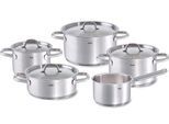 Topf-Set FISSLER "Family Line", silber (edelstahlfarben), Töpfe, extra breiter Schüttrand