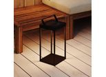 LED-Solarlaterne Pure, schwarz, USB, Metall, Höhe 42 cm