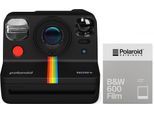 Polaroid Now+ Gen2 Kamera Schwarz + 600 B&W Film 8x