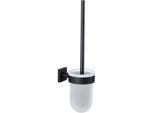 Bravat Quaruna WC-Wandgarnitur 754399 zum Kleben oder Schrauben, schwarz matt