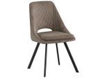 Carryhome Stuhl, Taupe, Metall, Textil, Flachrohr, 48x85x56 cm, Bsci, Esszimmer, Stühle, Esszimmerstühle, Vierfußstühle