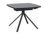 Novel Esstisch, Grau, Schwarz, Keramik, Holzwerkstoff, quadratisch, Rundrohr, 90x76x90-130 cm, ausziehbar, Esszimmer, Tische, Esstische, Esstische quadratisch