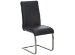 Livetastic Schwingstuhl Echtleder, Schwarz, Metall, Leder, Echtleder, Büffelleder, Füllung: Polyetherschaumkern, eckig, 46x99x62 cm, Esszimmer, Stühle, Esszimmerstühle, Schwingstühle