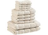 Esposa Frottierset, Greige, Textil, 10-teilig, Heimtextilien, Badtextilien, Handtuchsets