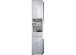 Xora Hochschrank, Weiß, Kunststoff, 3 Fächer, 1 Schublade(n) Schubladen, 40x199x32 cm, Made in EU, Badezimmer, Badezimmerschränke, Hochschränke