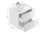 Badmöbel Limes & Waschtisch 60cm 2 Greifraum SoftClose Auszüge weiß Hgl
